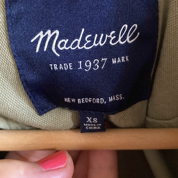 Madewell Army Green Button-Down Jacket | Size XS | Canvas Cotton - Picture 3 of 8